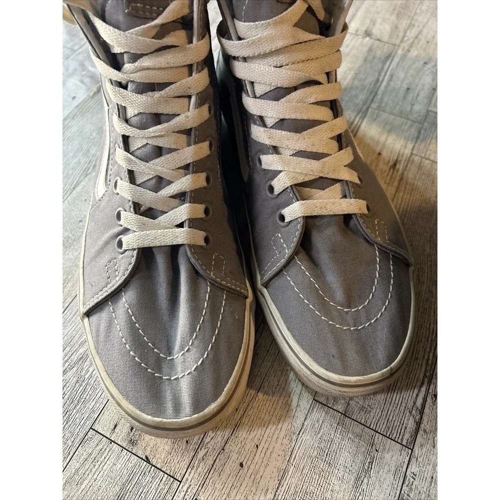 Vans Off The Wall‎ Gray High-Top Sneakers  Skate Shoes  Mens 8.0 Women's 9.5